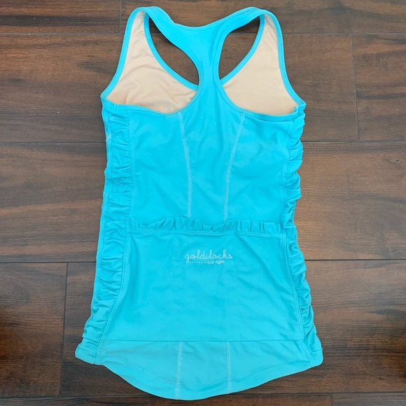 Albion Light Blue Ruffle Racerback Tank Top - Picture 2 of 7